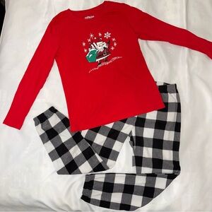 Christmas pajamas women’s size large Santa Clause‎ buffalo check